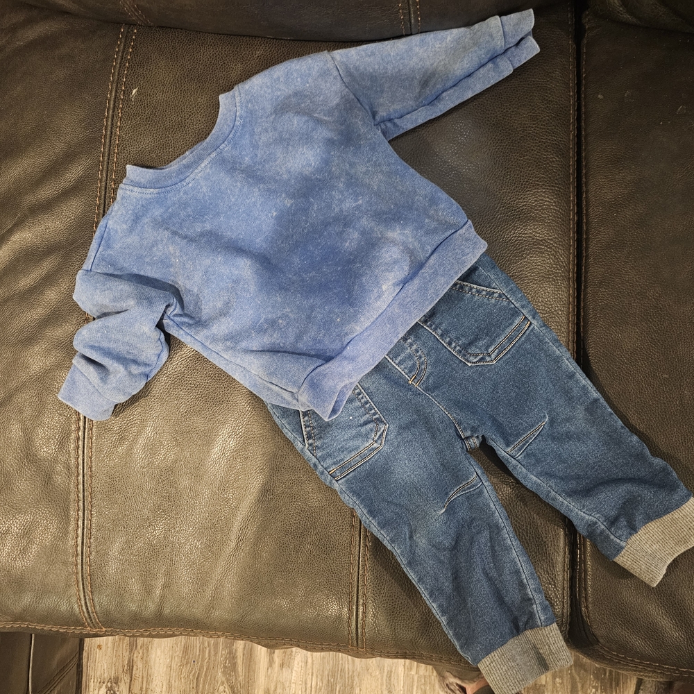 Kids Blue Denim Joggers